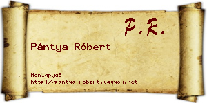 Pántya Róbert névjegykártya